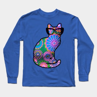 Funky Floral Cat Long Sleeve T-Shirt